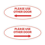 Oval Please Use Other Door Sign Set