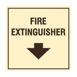 Square Fire extinguisher Sign with Adhesive Tape, Mounts On Any Surface, Weather Resistant