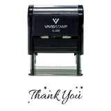 Black THANK YOU w/ Stars Self Inking Rubber Stamp