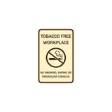 ByLITA Tobacco Free Workplace No Smoking, Vaping Or Smokeless Tobacco Sign