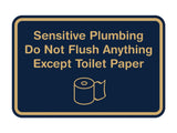 Classic Framed Sensitive Plumbing Do Not Flush Anything Except Toilet Paper Wall or Door Sign