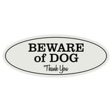 Oval BEWARE OF DOG Thank You Sign