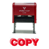 Red Copy Self Inking Rubber Stamp - Copy Stacked Design