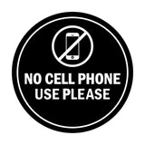 Signs ByLITA Circle No Cell Phone Use Please Sign