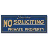 All Quality "Please No Soliciting Private Property" Engraved Sign, 2" x 5"