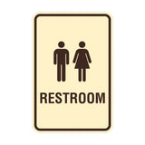 Portrait Round Unisex Restroom Sign with Adhesive Tape, Mounts On Any Surface, Weather Resistant