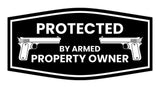 Fancy Protected By Armed Property Owner Wall or Door Sign