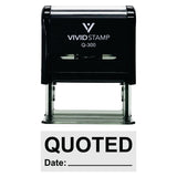Black Quoted With Date Line Self-Inking Office Rubber Stamp