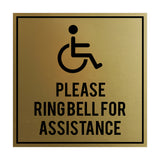 Signs ByLITA Square please ring bell for assistance Sign