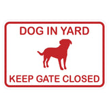 Dog In Yard Keep Gate Closed Wall Door Sign