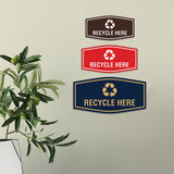 Fancy Recycle Here Wall or Door Sign