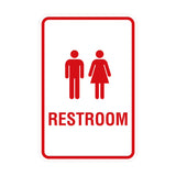 Portrait Round Unisex Restroom Sign with Adhesive Tape, Mounts On Any Surface, Weather Resistant