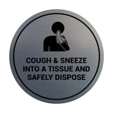 Signs ByLITA Circle Cough & Sneeze Into A Tissue And Safely Dispose Sign