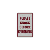 Portrait Round please knock before entering Sign with Adhesive Tape, Mounts On Any Surface, Weather Resistant