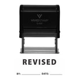 Revised By Date Self Inking Rubber Stamp