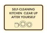 Classic Framed Self-Cleaning Kitchen Clear Up After Yourself Wall or Door Sign