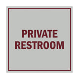 Square Private Restroom Sign with Adhesive Tape, Mounts On Any Surface, Weather Resistant