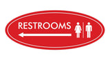 Signs ByLITA Oval Restrooms Left Arrow Sign