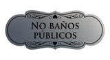 Signs ByLITA Designer Spanish No baños públicos Sign