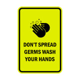 Signs ByLITA Portrait Round Don't Spread Germs Wash Your Hands Sign