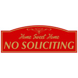 All Quality "HOME SWEET HOME NO SOLICITING" Engraved Sign, 3" x 8"