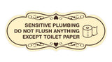 Designer Sensitive Plumbing Do Not Flush Anything Except Toilet Paper Wall or Door Sign
