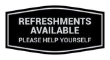Fancy Refreshments Available Please Help Yourself Wall or Door Sign