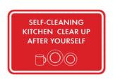 Classic Framed Self-Cleaning Kitchen Clear Up After Yourself Wall or Door Sign