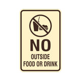 Portrait Round No Outside Food Or Drink Sign