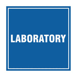 Square Laboratory Sign with Adhesive Tape, Mounts On Any Surface, Weather Resistant