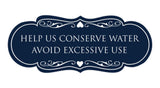 Signs ByLITA Designer Help Us Conserve Water Avoid Excessive Use Sign