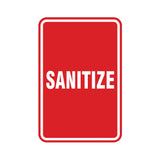 Portrait Round Sanitize Sign
