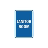 Portrait Round Janitor Room Sign with Adhesive Tape, Mounts On Any Surface, Weather Resistant