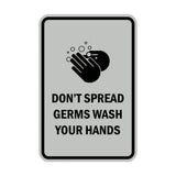 Signs ByLITA Portrait Round Don't Spread Germs Wash Your Hands Sign