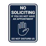 Portrait Round No Soliciting If You Do Not Have An Appointment Do Not Disturb Us Wall or Door Sign