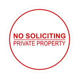 Signs ByLITA Circle No Soliciting Private Property Sign