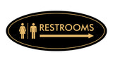 Signs ByLITA Oval Restrooms Right Arrow Sign