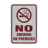 Portrait Round No Smoking On Premises Sign