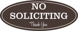 Oval No Soliciting Sign