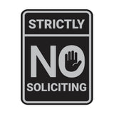 Portrait Round Strictly No Soliciting Wall or Door Sign
