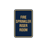 Portrait Round Fire Sprinkler Riser Room Sign with Adhesive Tape, Mounts On Any Surface, Weather Resistant
