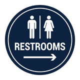 Signs ByLITA Circle Restrooms Right Arrow Sign