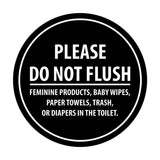 Signs ByLITA Circle Please Do Not Flush Etiquette Sign