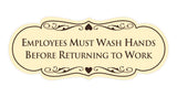 Signs ByLITA Designer Employees Must Wash Hands Before Returning to work Sign