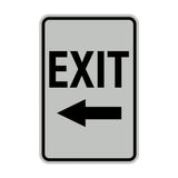 Portrait Round Exit Left Arrow Sign