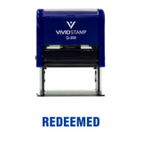 Blue REDEEMED Self Inking Rubber Stamp