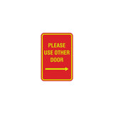 Signs ByLITA Portrait Round Please Use Other Door Right Arrow Sign
