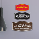 Fancy What Part of No Soliciting Do You Not Understand Wall or Door Sign
