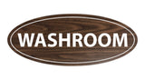 Oval Washroom Sign
