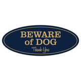Oval BEWARE OF DOG Thank You Sign